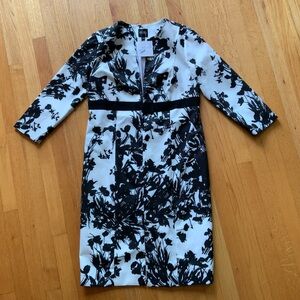 NWT Sz 8 Floral Black and White Women's Long Blazer